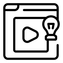 website page showing video player and light bulb vector image