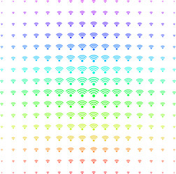 wi-fi source shape halftone spectral grid vector image