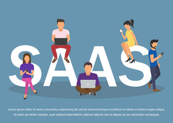 concept of saas software as a service men vector image