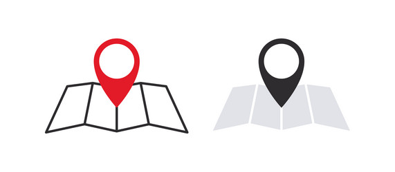 location pointer with map icon mark icons vector