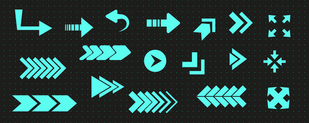 Techno Arrow Element Set vector image
