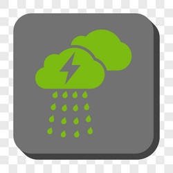 thunderstorm clouds rounded square button vector image