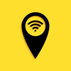black pointer map with wifi internet signal vector image
