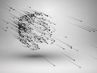 cube with connected lines and dots wireframe mesh vector image
