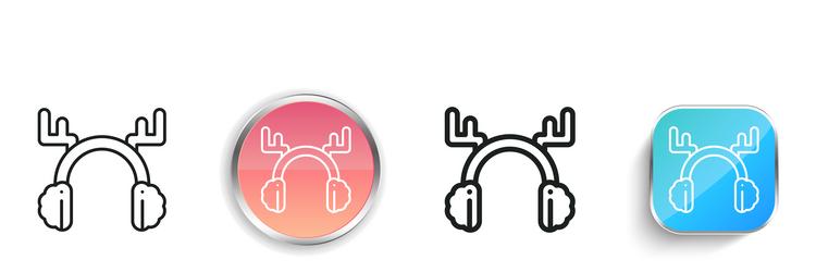 earmuffs icon thin linear regular and button vector image