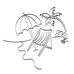 Palm tree line drawing for print vector