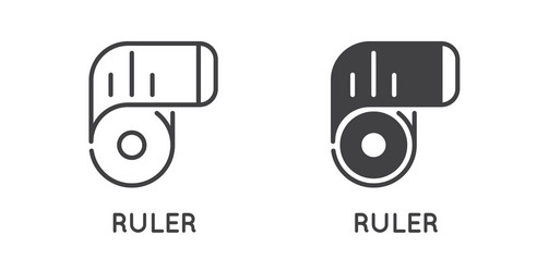 set minimal ruler and measure related line vector