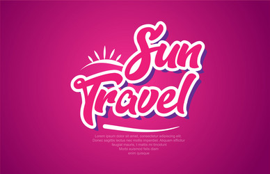 Sun pink word text logo icon design for typography