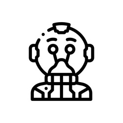 alien icon thin linear style design isolated vector image
