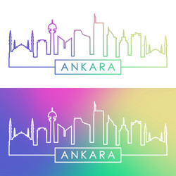 ankara skyline colorful linear style editable vector