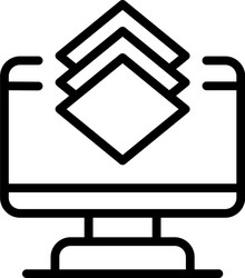 layer editor computer icon outline style vector image