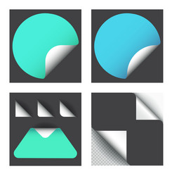 Paper Curl Stickers with Shadow vector image