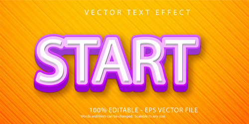start text game style editable effect vector image