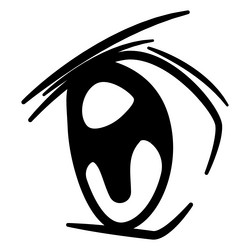 angry anime eye vector