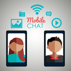 Avatar chat mobile smartphone vector