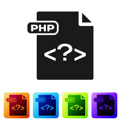 black php file document download button icon vector image