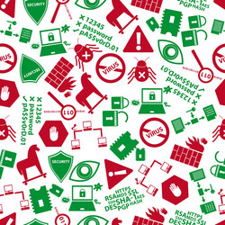 computer security icons red and green pattern vector image