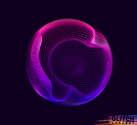corrupted violet point sphere abstract vector image