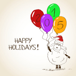 funny sketching sheep - symbol of the new year vector image