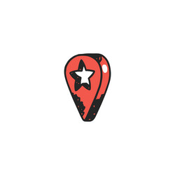 hand drawn map location pointer or marker sketch vector image