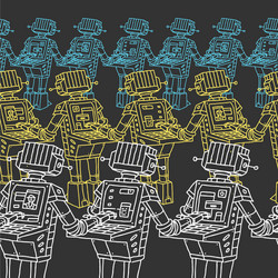 pattern group of robots and personal computer vector image