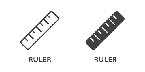 set minimal ruler and measure related line vector image