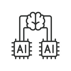 ai merging icon in line design vector image