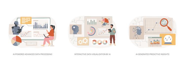 ai-powered data analysis abstract concept vector image