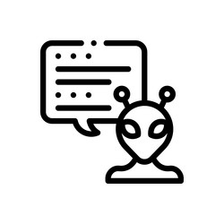 alien icon thin linear style design isolated vector image