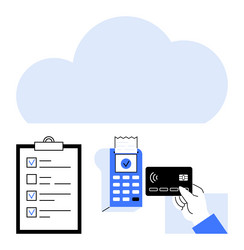 cloud-based digital payment with card reader vector image