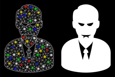 flare mesh network dracula icon with spots vector image