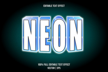 neon editable text effect 3 dimension emboss vector image