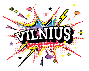 Pop Art Vilnius Comic Text Vector Image