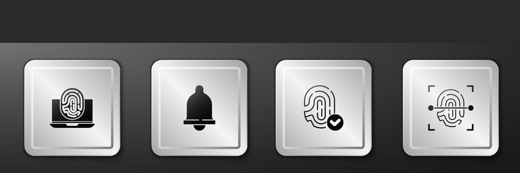 set laptop with fingerprint motion sensor vector image