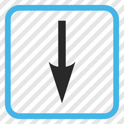 Sharp arrow down icon in a frame Royalty Free Vector Image
