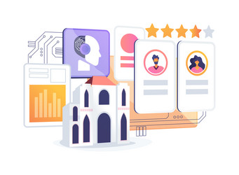 ai-analyzed guest feedback abstract concept vector image