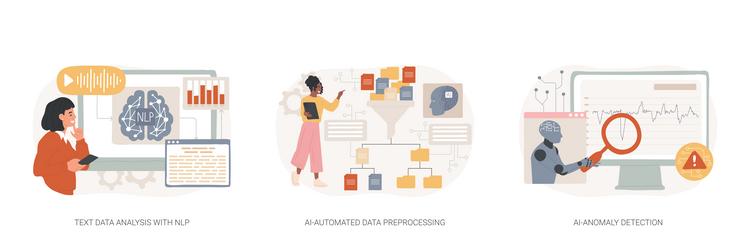 ai automation in data analysis abstract concept vector image