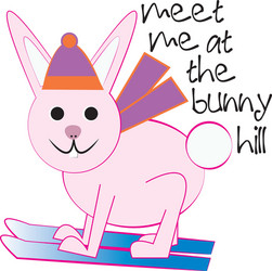 Downhill ski bunny Royalty Free Vector Image - VectorStock
