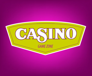 Casino icon banner with logo badges vector