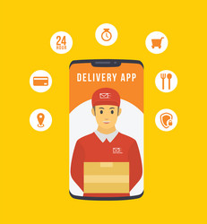 delivery apps services with various icon list vector image