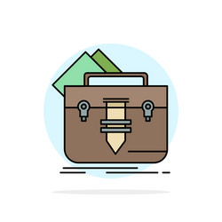 portfolio bag file folder briefcase flat color vector image