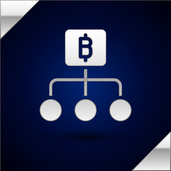 silver blockchain technology bitcoin icon isolated vector