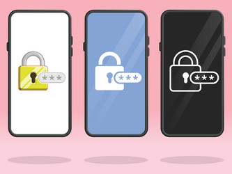 smartphone lock asking password input field vector image