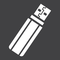 usb flash drive solid icon device and hardware vector image