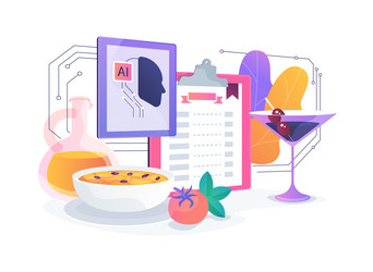 ai-supported food and beverage management abstract vector image