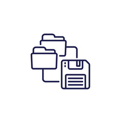 Backup Folder Icon - Simple Line Art vector image