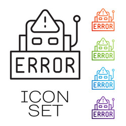 black line error in operation program vector image