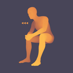 man in a thinker pose 3d model of business vector image