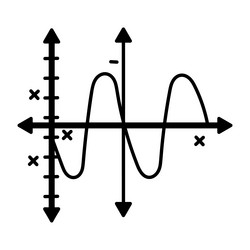 math graph icon in hand drawn style vector image