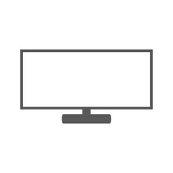 monitor icon in flat style with background vector image